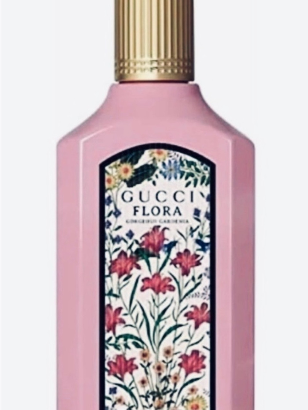 Gucci Flora Pink Floral Bottle with Gold Cap